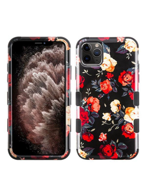 Mybat Tuff Roses Hard Dual Layer Plastic Tpu Case For Apple Iphone 11 Pro Max - Black/red