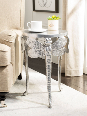 Melika Dragonfly Legs Accent Table Distressed Gold/white - Safavieh