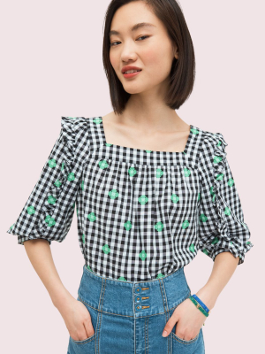 Gingham Voile Top