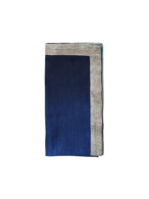 Kim Seybert Dip Dye Napkin In Navy & Blue - Set Of 4