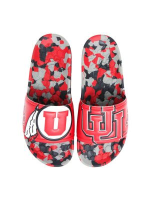 Ncaa University Of Utah Utes Embossed Slide Sandals Men's