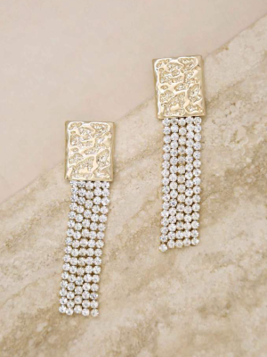 Stand Out Crystal 18k Gold Plated Dangle Earrings