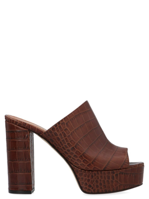 Paris Texas Embossed Platform Mules