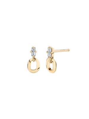 Lizzie Mandler Prong Set Baguette And Xs Link Studs (.12 Ctw)