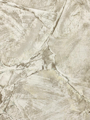 Weathered Stone Effect Wallpaper In Grey And Beige From The Precious Elements Collection By Burke Decor