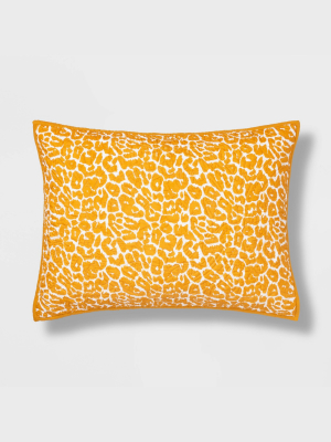 Standard Leopard Medallion Stitch Sham Saffron - Opalhouse™