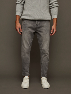 Gray Stretch Tapered Jeans