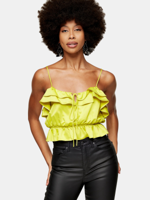 Chartreuse Classic Ruffle Cami