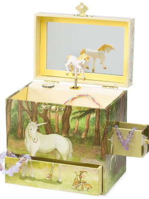 Magic Cabin - Unicorn Decorated Jewelry Box With Four Drawers For Kids