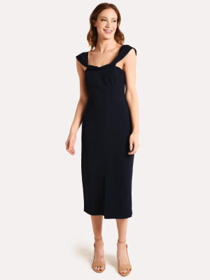 Monique Lhuillier Midi Off The Shoulder Dress