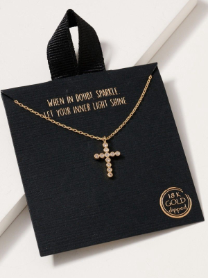 Cross Charm Gold Dip Short Necklace