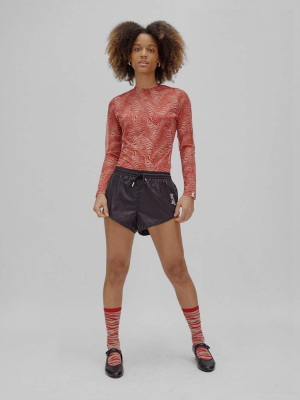 Static Mesh Long Sleeve Top Red/shifting Sand