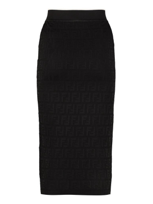 Fendi Ff Motif Jacquard Skirt