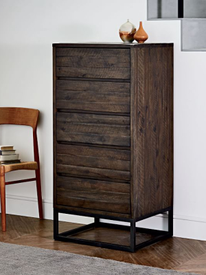 Logan Industrial 5-drawer Dresser - Smoked Brown