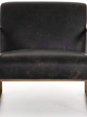 Jules Leather Chair, Rialto Ebony