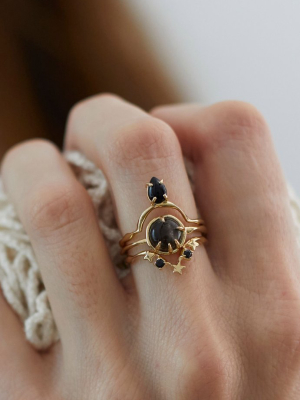 Drip Ring In Black Onyx