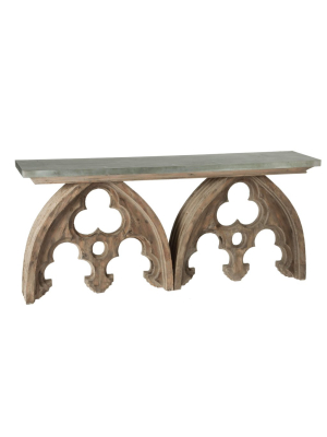 Arched Cathedral Table W/ Tin Top