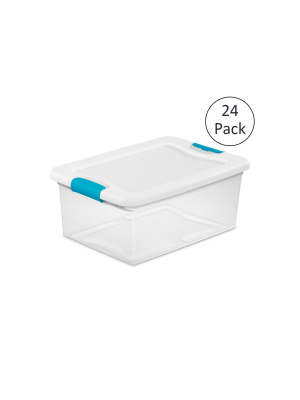 Sterilite 15-qt. Clear Stackable Latching Storage Box Container, 24 Pack | 1494