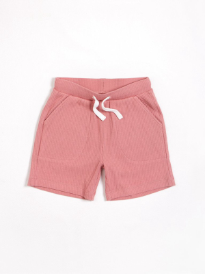 Dusty Rose Modal Rib Shorts