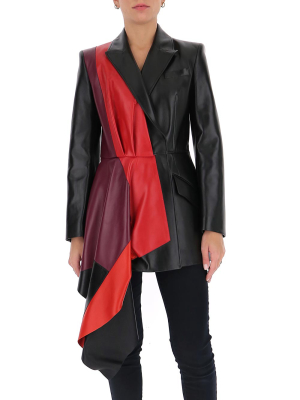 Alexander Mcqueen Colour Block Asymmetric Draped Jacket