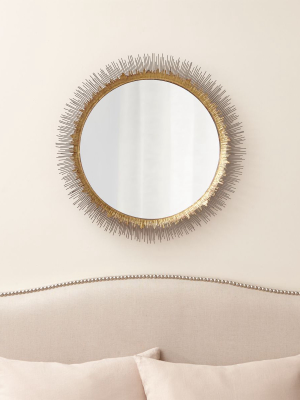 Clarendon Brass Large Round Wall Mirror