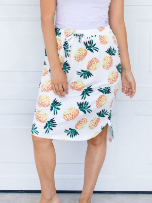 Patterned Weekend Skirt - Pineapple