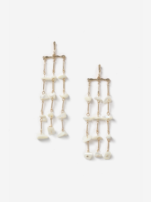 **long Drop Pearl Earrings