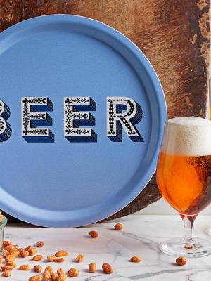 Word Round Tray - Beer - By Jamida