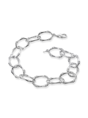 Sterling Silver Bamboo Link Bracelet