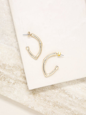 Altered State 18k Gold Plated Bamboo Hoop Earrings