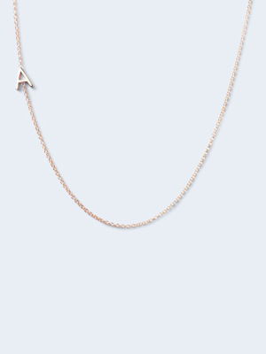 "a" Alphabet Letter Necklace In Rose Gold