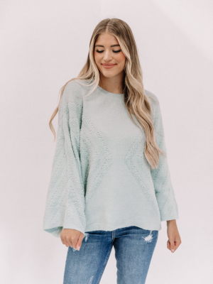 Baby Blue Wide Sleeve Oversized Sweater