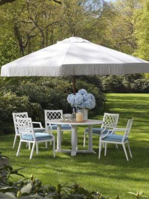 Eichholtz Paladium With Arm Outdoor Dining Chair - White & Blue