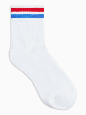 White Striped Tube Socks