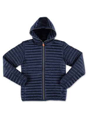 Save The Duck Kids Logo Patch Hooded Jacket