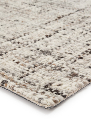 Season Handmade Solid Gray & Ivory Area Rug