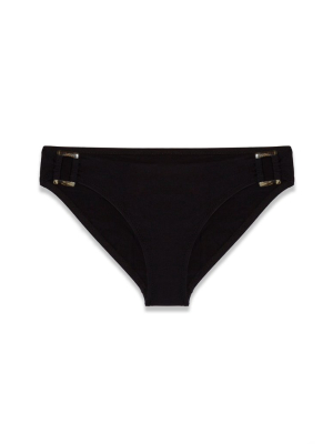 Tortoise Hipster Bikini Bottom - Black