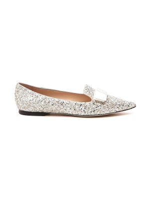 Jimmy Choo Gala Glittered Ballerina Flats