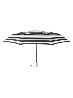 Shedrain Auto Open/close Air Vent Compact Umbrella - Black Stripe