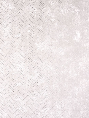 Luna Distressed Chevron Wallpaper In Platinum From The Polished Collection By Brewster Home Fashions