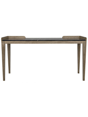 Noir Wod Ward Stone Top Desk - Bleached Walnut