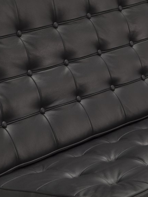 Manhattan - Manhattan Two Seater Sofa, Black Premium Leather