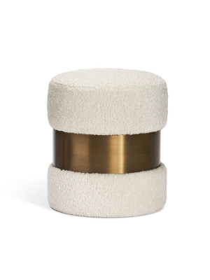 Interlude Home Scarlett Stool - Antique Bronze & Cream