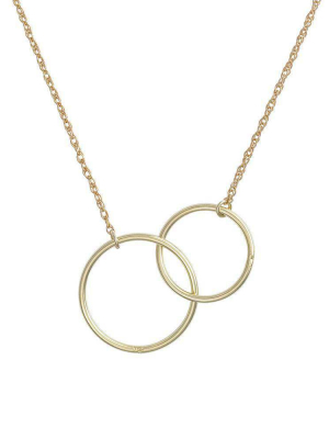 Solid Gold Circle Love And Luck Necklace