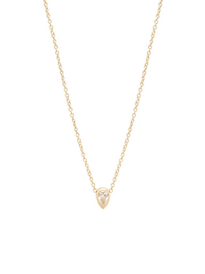 14k Pear Shaped Diamond Necklace