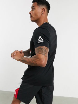 Reebok Training Ufc Logo T-shirt In Black