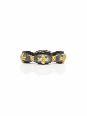 Scallop Clover Stackable Band Ring