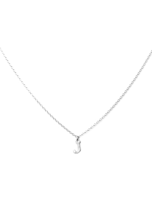 Sterling Silver Block Letter Initial Necklace