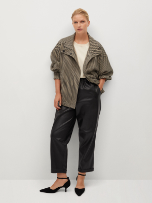 Faux-leather Slouchy Pants