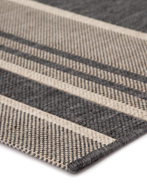 Pilot Indoor/ Outdoor Stripe Gray & Beige Area Rug